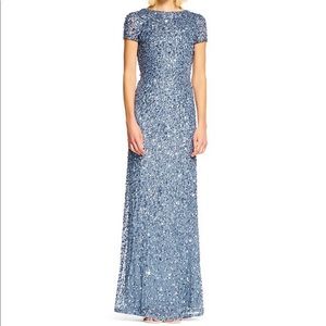 Illusion sleeve sequin dress